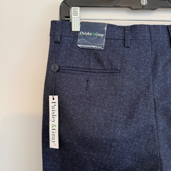 Paisley and Grey Mens Slim Fit Downing Blue Speckle Suit Pants - Picture 8 of 13